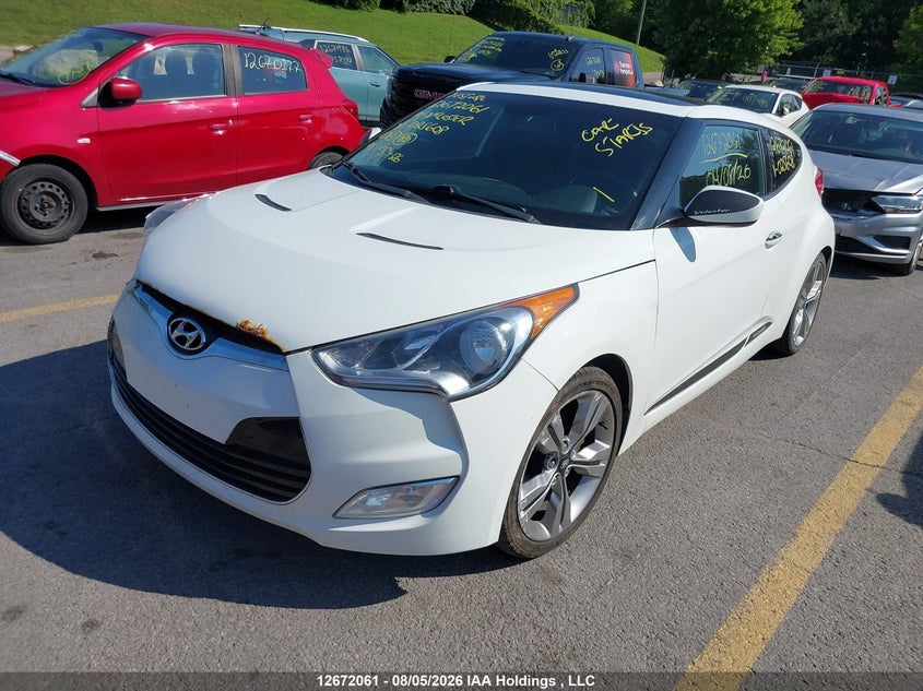 2012 Hyundai Veloster, Удар спереди, IAAI, VIN KMHTC6AD7CU025608 — фото 2
