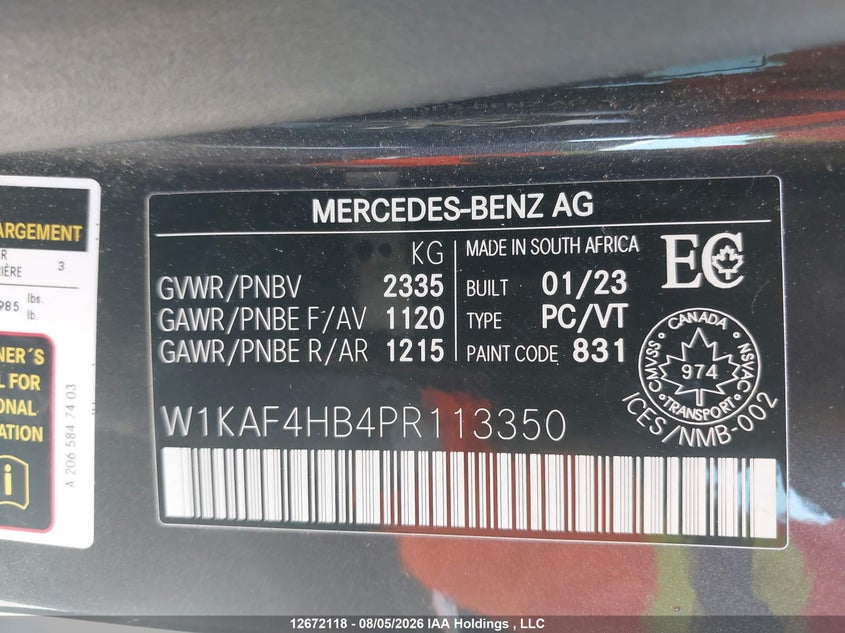 W1KAF4HB4PR113350 Mercedes-Benz C 300 4matic