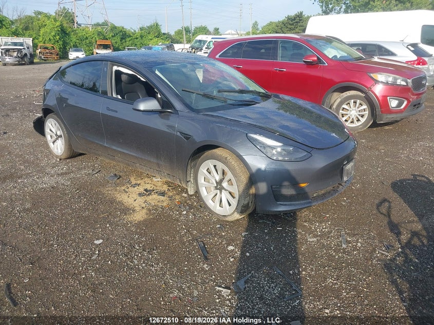 2022 Tesla Model 3 Long Range, Удар ззаду, IAAI, VIN 5YJ3E1EB8NF266406