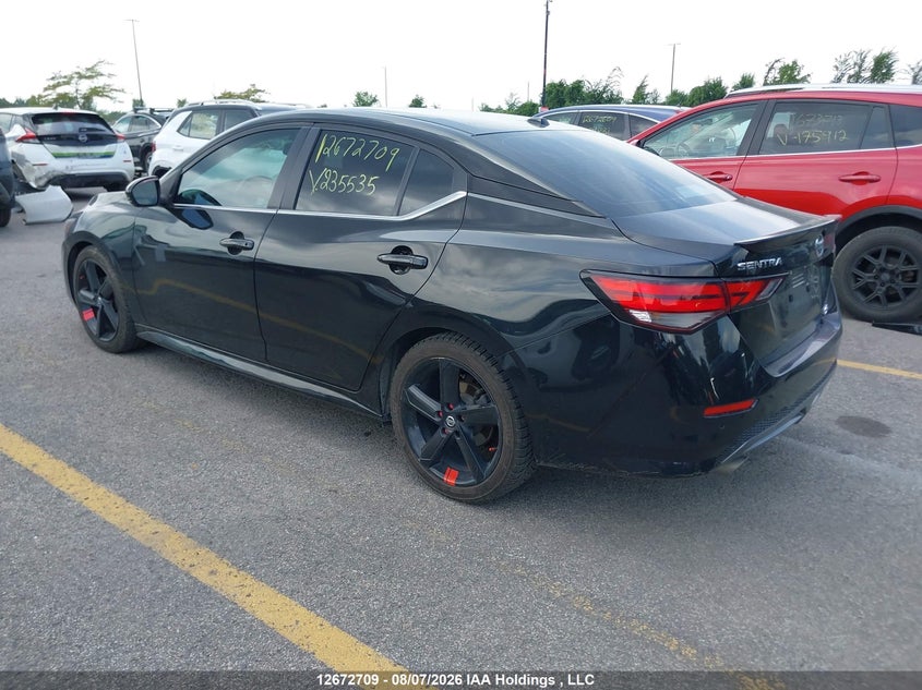 Vin: 3n1ab8dv2ny235535, lot: 3075985, nissan sentra sr/sr midnight edition 20223
