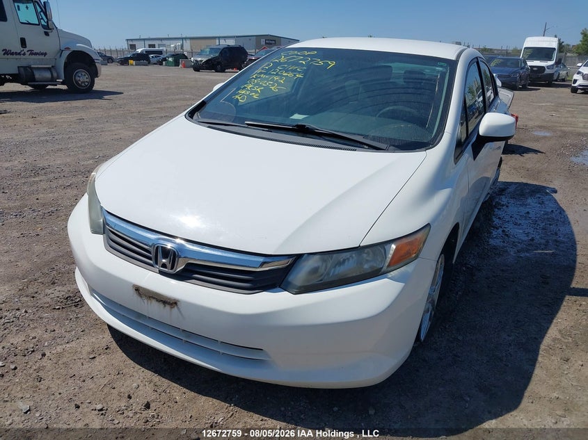 2012 Honda Civic, Left Rear, IAAI, VIN 2HGFB2F47CH120664 — photo 2