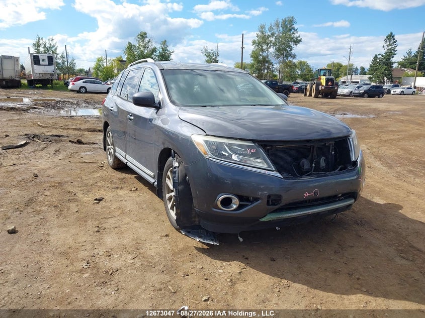 2014 Nissan Pathfinder Platinum/S/Sl/Sv, Удар спереди, IAAI, VIN 5N1AR2MM9EC652118