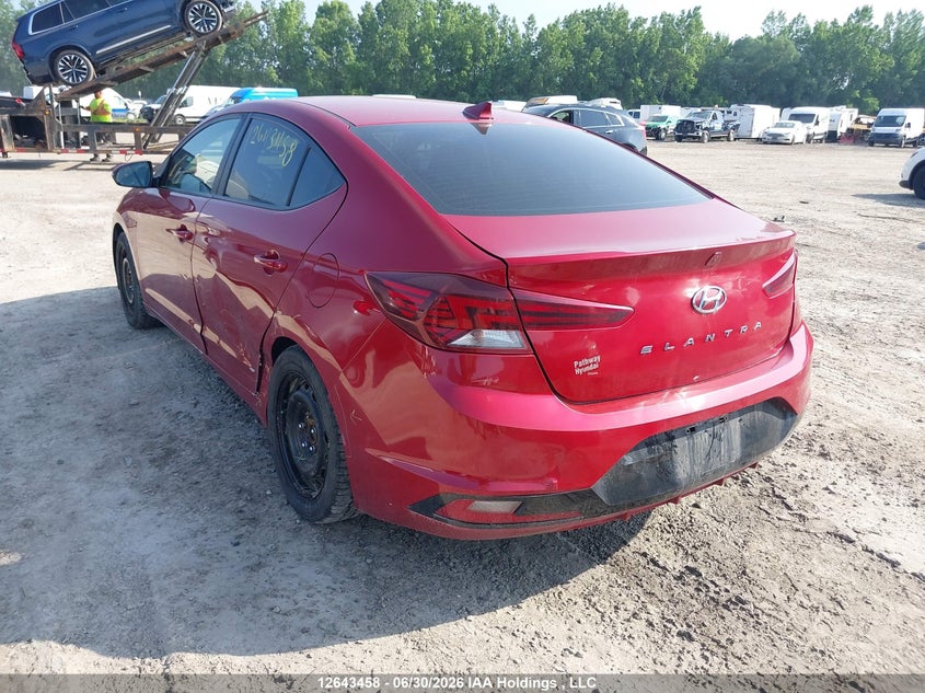 Vin: kmhd84lf9ku863520, lot: 3077280, hyundai elantra preferred 20193