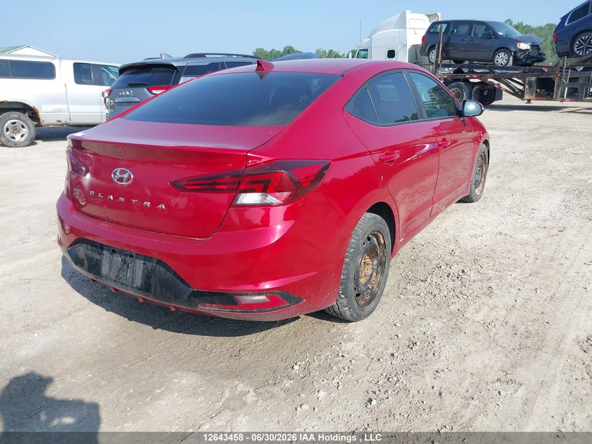 Vin: kmhd84lf9ku863520, lot: 3077280, hyundai elantra preferred 20194