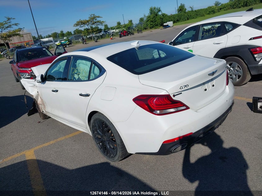 Vin: kmtg74le6mu075116, lot: 3077631, genesis g70 3.3t sport awd 20213