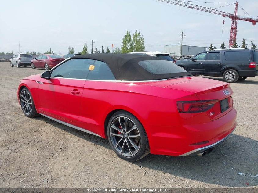 Vin: wau24gf56jn013832, lot: 3077817, audi s5 3.0t technik 20183