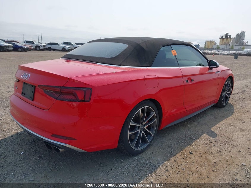 Vin: wau24gf56jn013832, lot: 3077817, audi s5 3.0t technik 20184