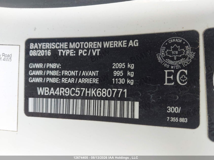 2017 BMW 4ER COUPE 2.0L I-4 DI, DOHC, VVT, TURBO, 248HP