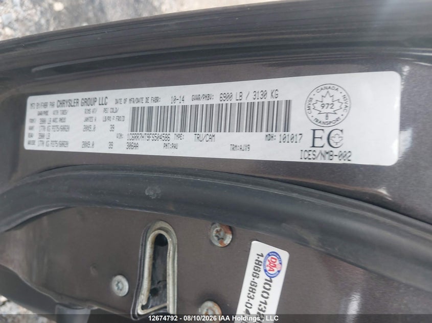 2015 RAM 1500 PICKUP 5.7L V-8 VVT, 395HP