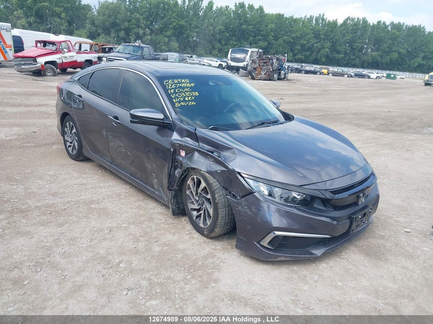 Vin: 2hgfc2f79kh033533, lot: 3078567, honda civic ex 2019 img_1