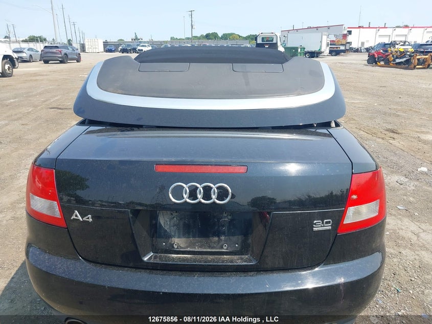 2004 AUDI A4 SEDAN 3.0L V-6 DOHC, VVT, 220HP