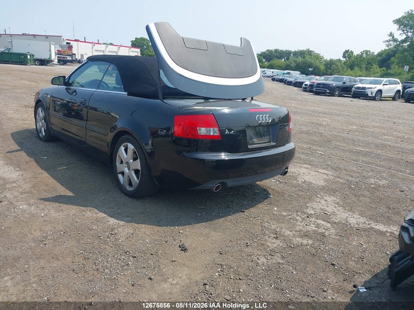 2004 AUDI A4 SEDAN 3.0L V-6 DOHC, VVT, 220HP