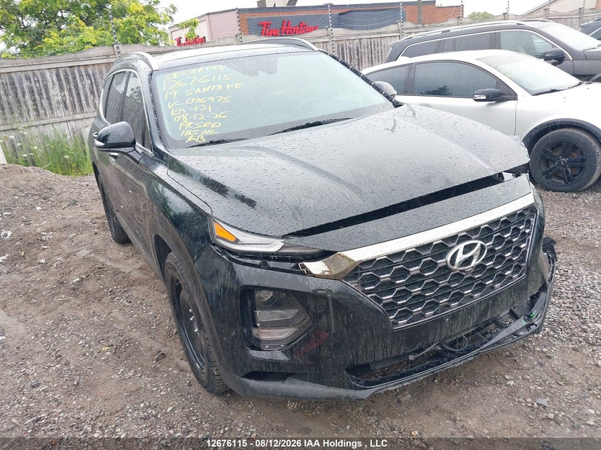 2019 Hyundai Santa Fe Luxury, Левый перёд, IAAI, VIN 5NMS3CAA0KH076975