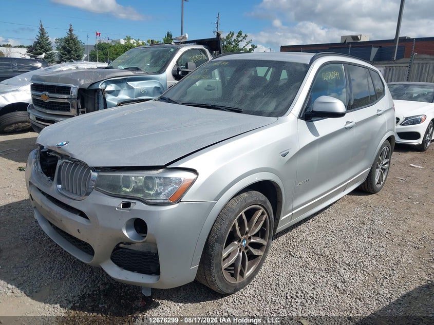 2015 BMW X3, Удар спереду, IAAI, VIN 5UXWX7C5XF0K35423 — фото 2