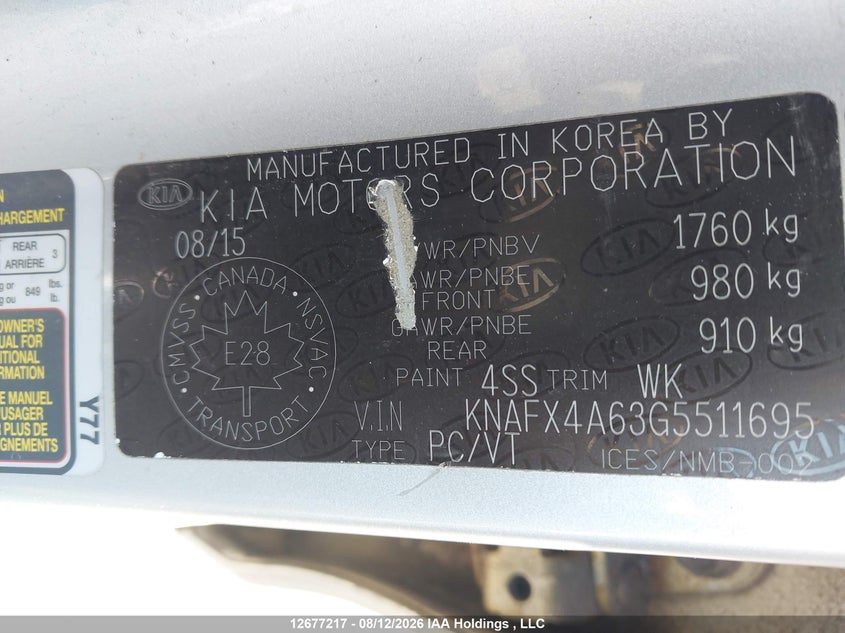 2016 KIA FORTE SEDAN 1.8L I-4 DOHC, VVT, 145HP