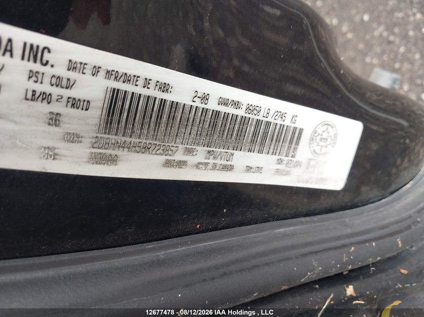 2008 DODGE CARAVAN VAN 3.3L V-6 175HP