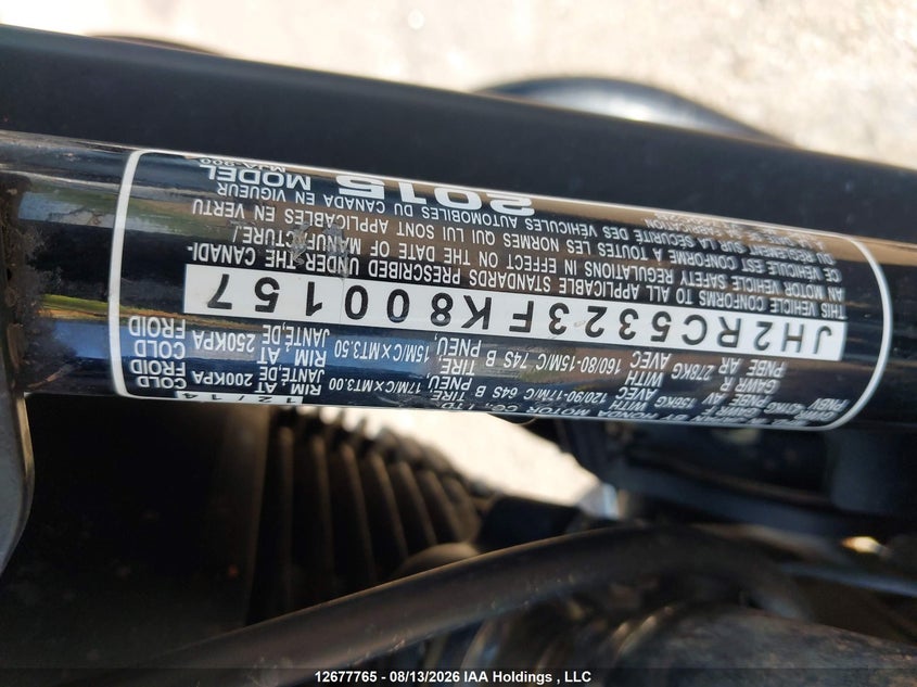 2015 HONDA VT MOTO 2