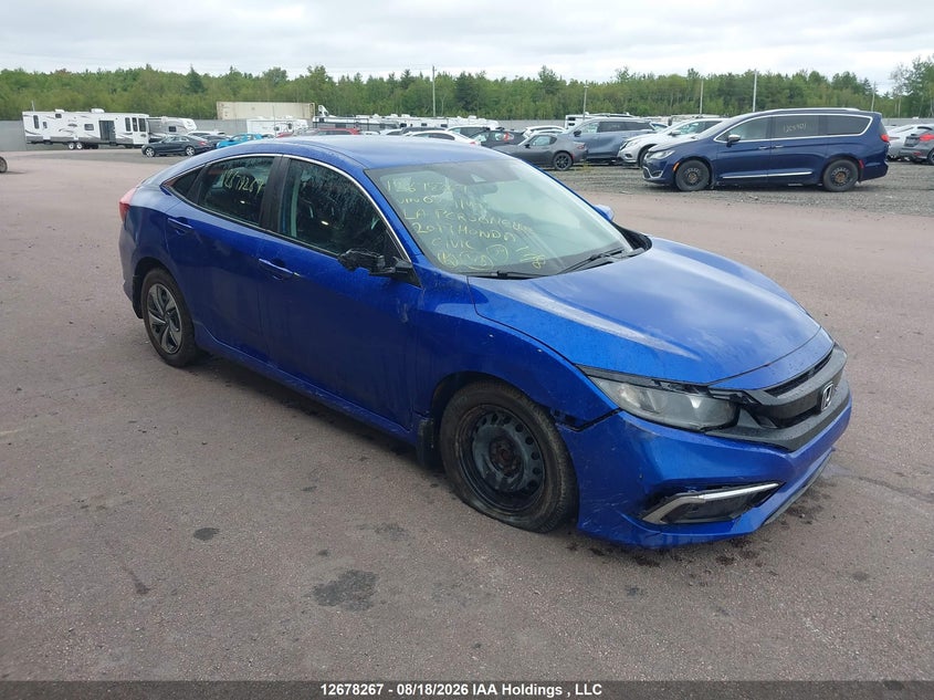 2019 Honda Civic Lx, Удар спереди, IAAI, VIN 2HGFC2F59KH024149