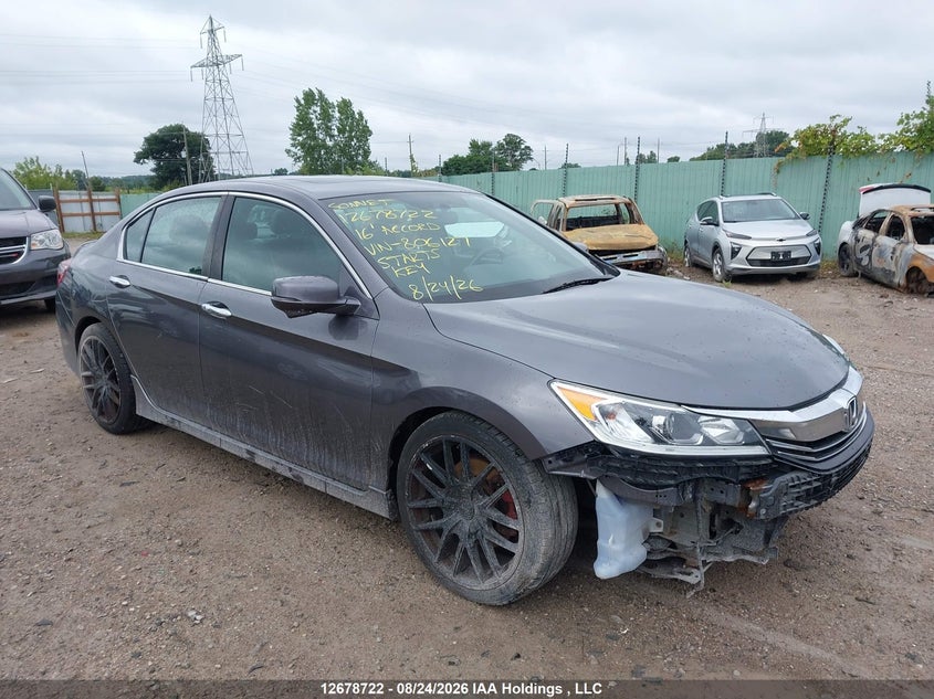 Vin: 1hgcr2f5xga806127, lot: 3082631, honda accord sport 20161