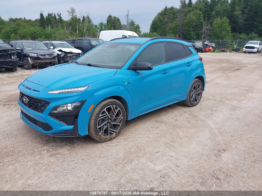 2022 Hyundai Kona N Line, Right Front, IAAI, VIN KM8K3CA3XNU849493 — photo 2