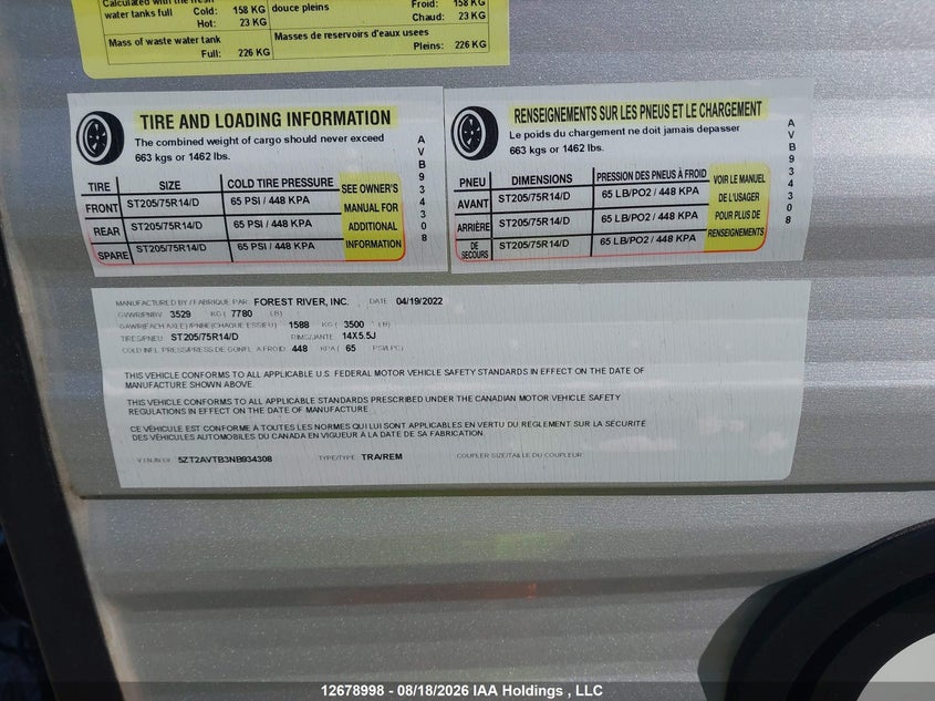 2022 OTHER FOREST RIVER FOREST RIVER TRAILER N/A