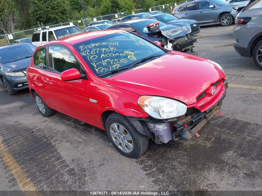 2010 Hyundai Accent L, Удар спереди, IAAI, VIN KMHCN3BC0AU174535