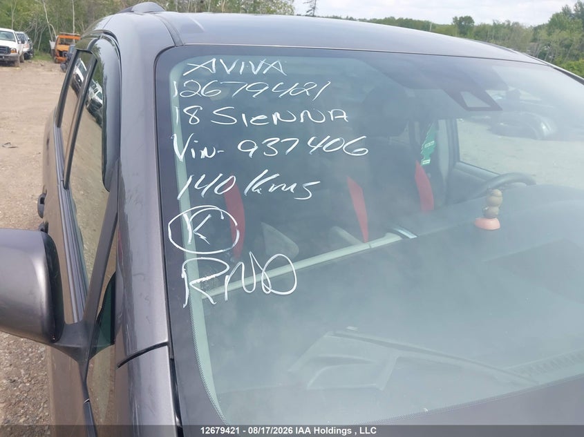 2018 TOYOTA SIENNA VAN 3.5L V-6 DI, DOHC, VVT, 296HP