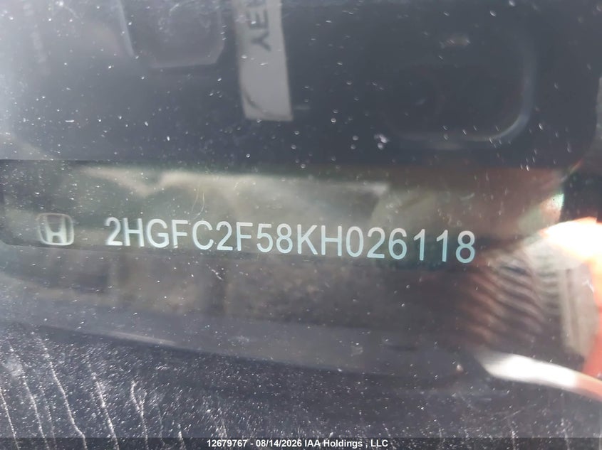 2019 HONDA CIVIC SEDAN 2.0L I-4 DOHC, VVT, 158HP