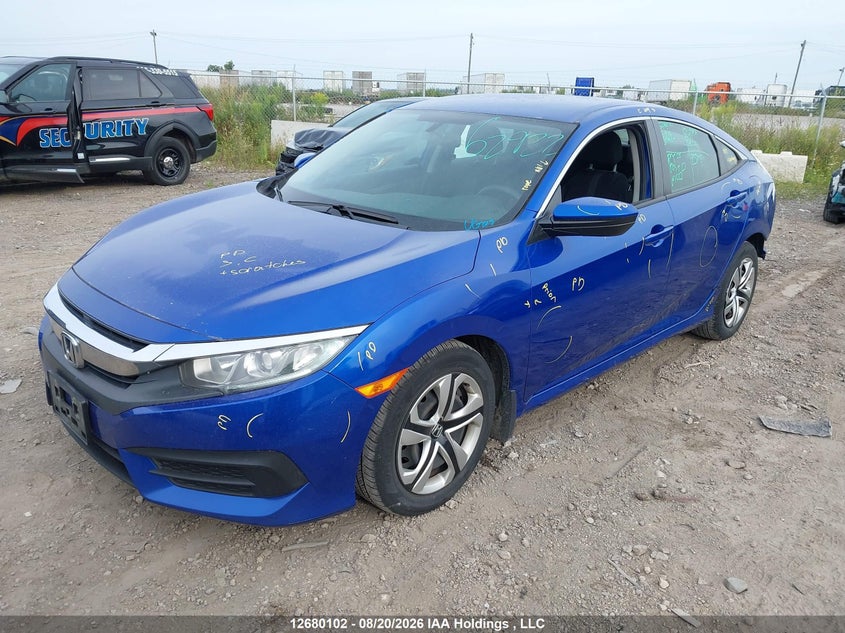 2018 Honda Civic, Rear, IAAI, VIN 2HGFC2F57JH017991 — photo 2