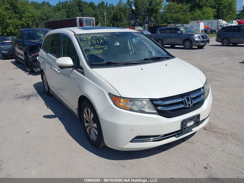 2014 Honda Odyssey Ex-L, Rear, IAAI, VIN 5FNRL5H65EB512317
