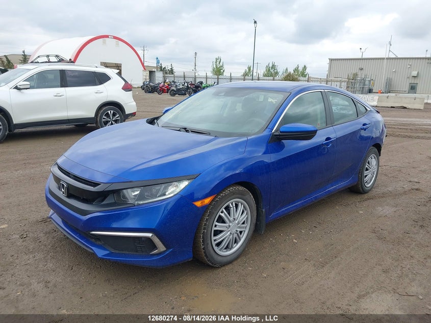 2020 Honda Civic, Rear, IAAI, VIN 2HGFC2F55LH005065 — photo 2