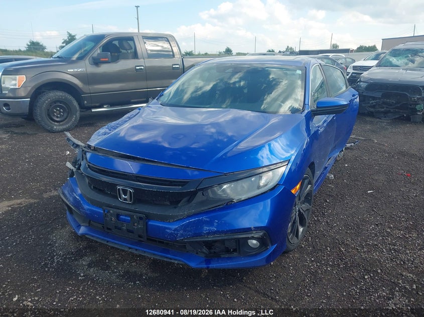 2019 Honda Civic, Правый бок, IAAI, VIN 2HGFC2F86KH025303 — фото 2