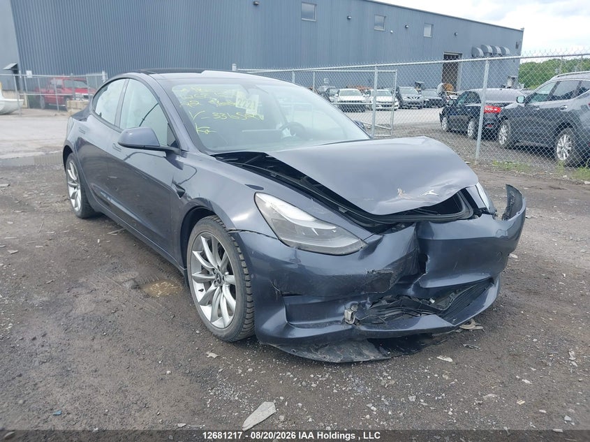 2022 Tesla Model 3, Front, IAAI, VIN 5YJ3E1EA1NF336528
