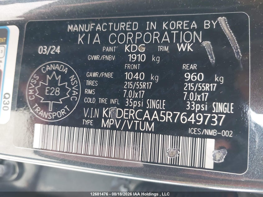 2024 KIA SELTOS EX/EX PREMIUM 2.0L I-4 DOHC, VVT, 146HP
