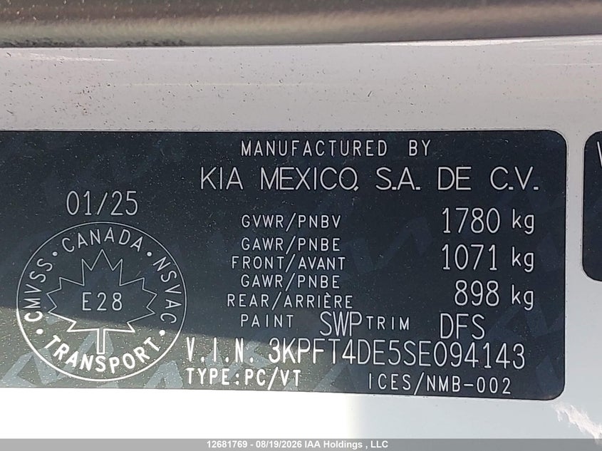 2025 KIA K4 SEDAN 2.0L I-4 DOHC, VVT, 147HP
