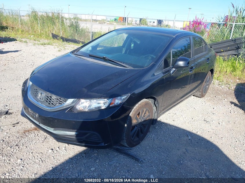 2013 Honda Civic, Rear, IAAI, VIN 2HGFB2F52DH030655 — photo 2