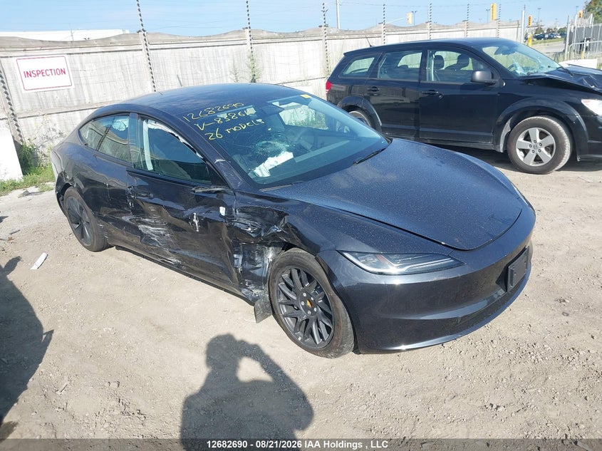 2026 Tesla Model 3 Premium All-Wheel Drive, Right Side, IAAI, VIN LRW3E7FA9TC838616