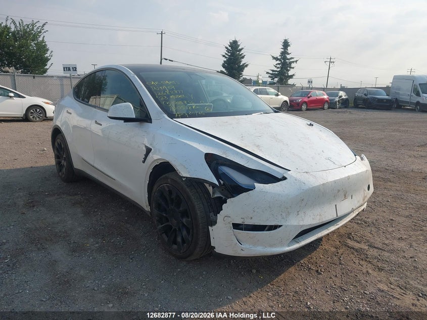 2023 Tesla Model Y, Удар спереди, IAAI, VIN LRWYGDEE5PC005856