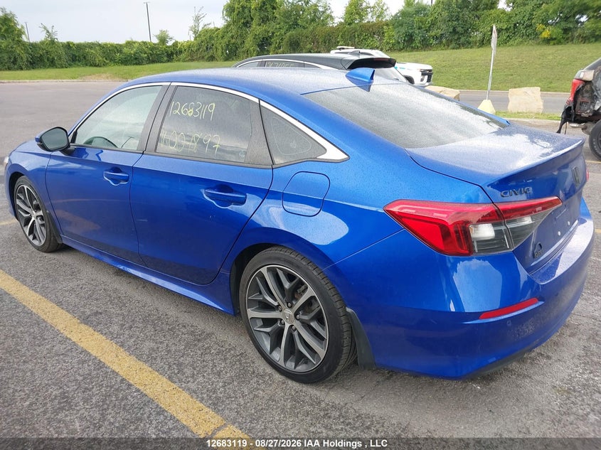 Vin: 2hgfe1f92nh007897, lot: 3087376, honda civic touring 20223