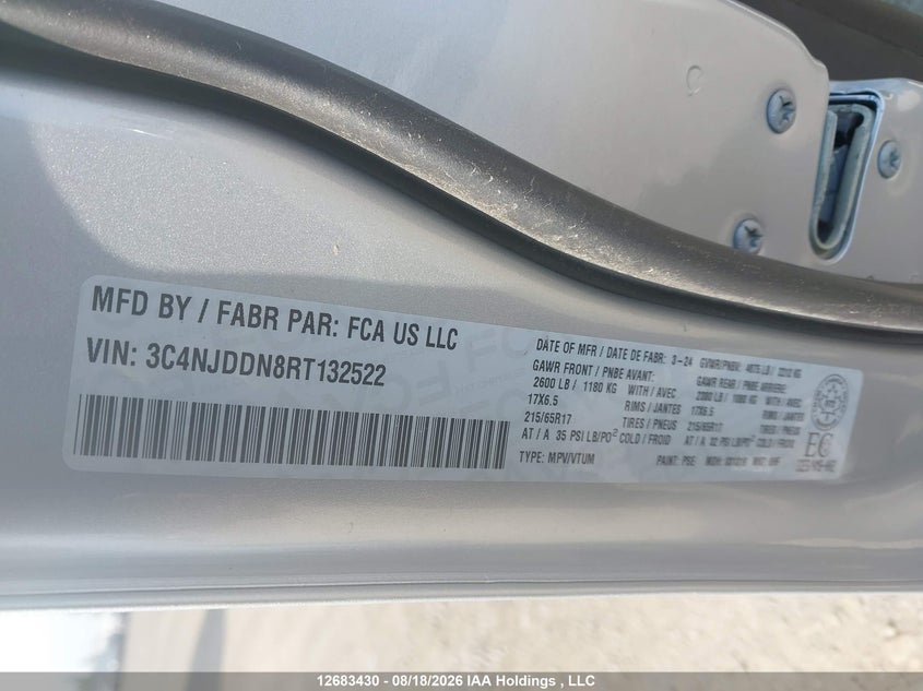 2024 JEEP COMPASS SPORT UTILITY VEHICLE 2.0L I4 N