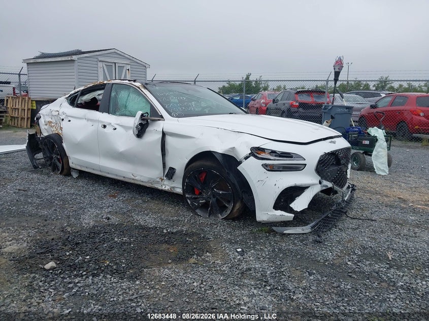 2022 Genesis G70 Sport Advanced/Sport Prestige, Rollover, IAAI, VIN KMTG54TE1NU083650