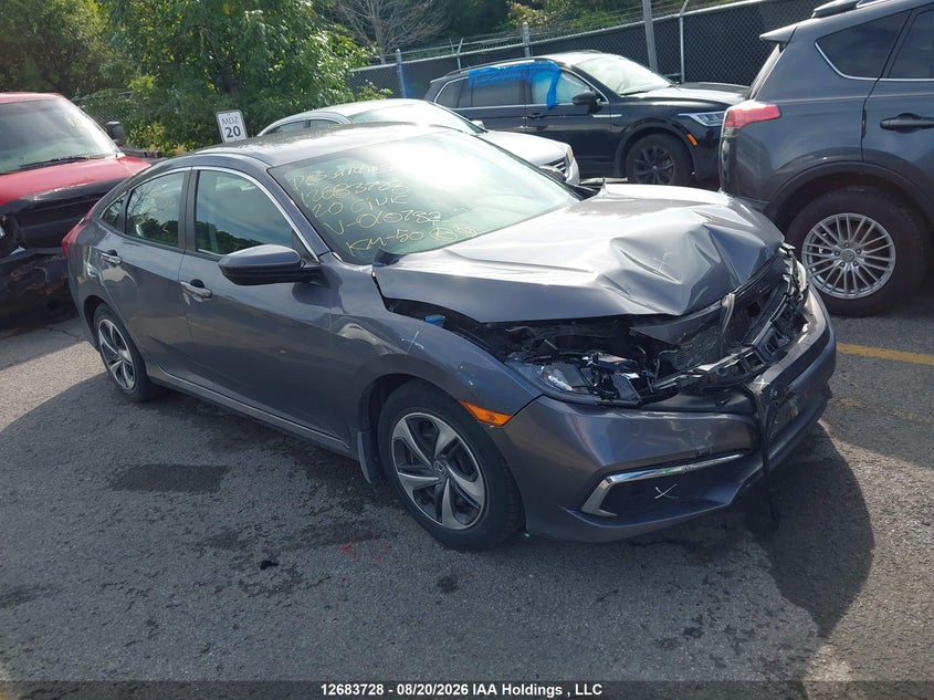 2020 Honda Civic Lx, Front, IAAI, VIN 2HGFC2F5XLH010732