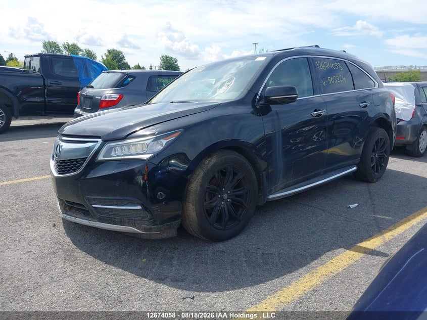 2014 Acura Mdx Elite Package, Right Front, IAAI, VIN 5FRYD4H84EB503224 — photo 2