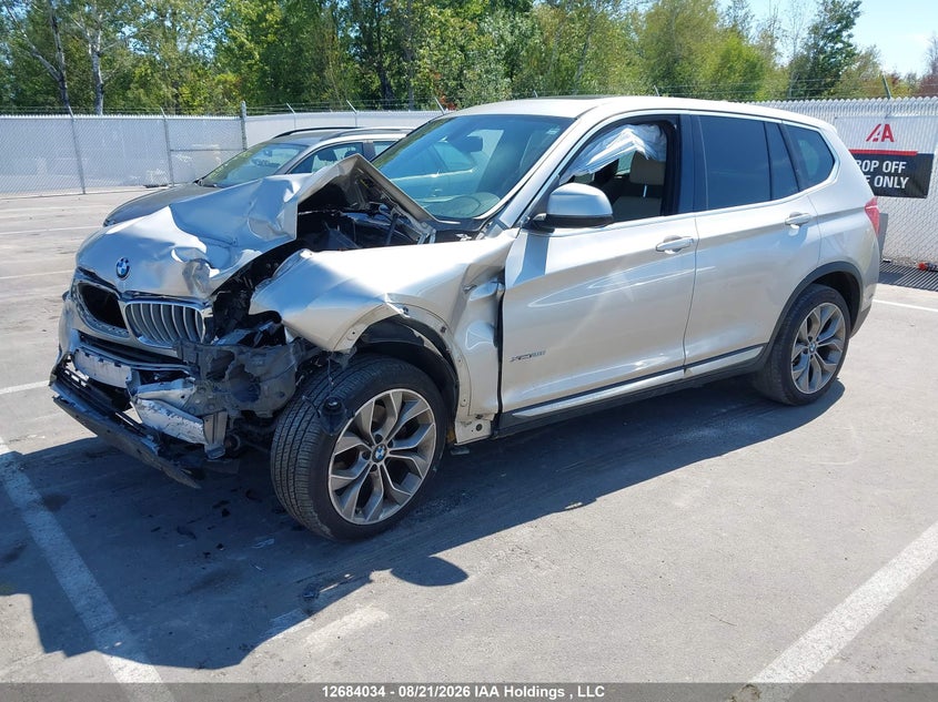 2017 BMW X3, Удар спереду, IAAI, VIN 5UXWX9C58H0T02860 — фото 2