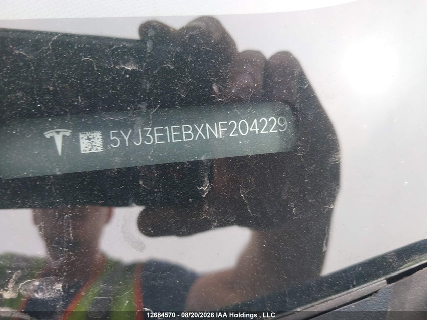 2022 TESLA MODEL 3 SEDAN ELECTRIC