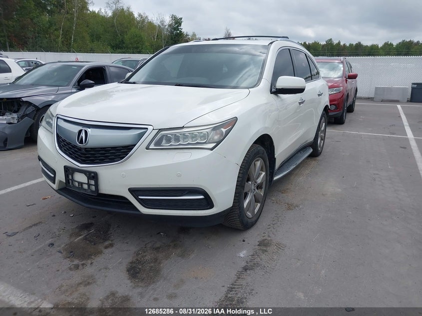 2014 Acura MDX, Rear, IAAI, VIN 5FRYD4H83EB501402 — photo 2