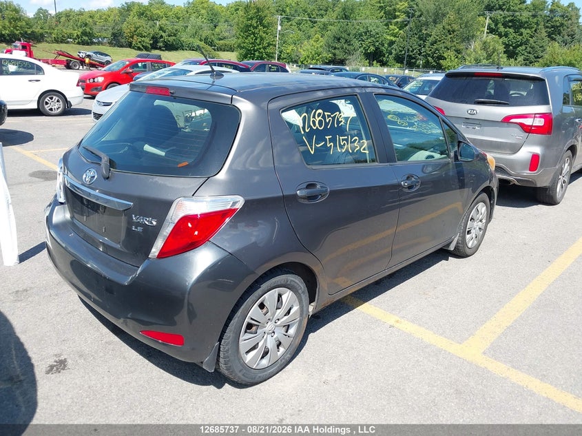 Vin: jtdktud33cd515132, lot: 3090144, toyota yaris 20124