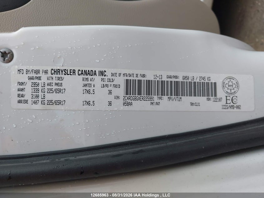 2014 DODGE CARAVAN VAN 3.6L V-6 DOHC, VVT, 283HP