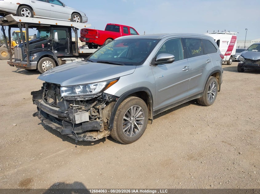 2019 Toyota Highlander Hybrid Xle, Удар спереди, IAAI, VIN 5TDJGRFH3KS055110 — фото 2