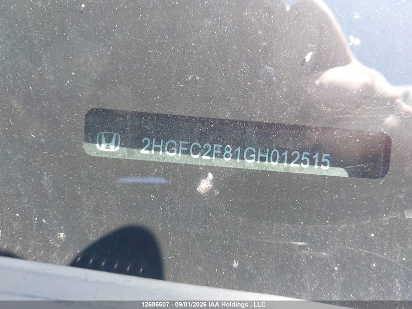 2016 HONDA CIVIC SEDAN 2.0L I4 FI DOHC 16V NF4